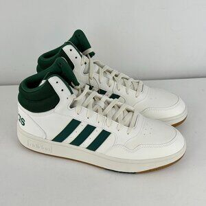 Size 9.5 - Men's Adidas Hoops 3.0 Mid Athletic Sneaker - White/Green